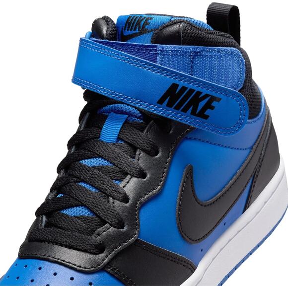 NWT Nike unisex Little Kids' Court Borough Mid 2 Shoes,Black/Game Royal-Size 13 - Picture 6 of 8
